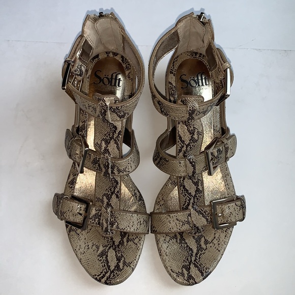 Sofft NWOT Snake Skin Print Sandals - Picture 2 of 9